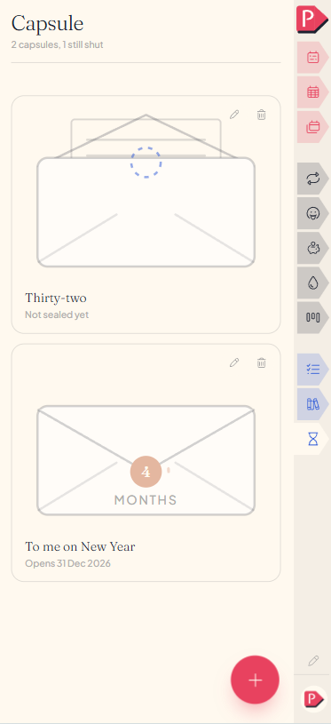 Capsules as envelopes: one being written, one sealed, one ready