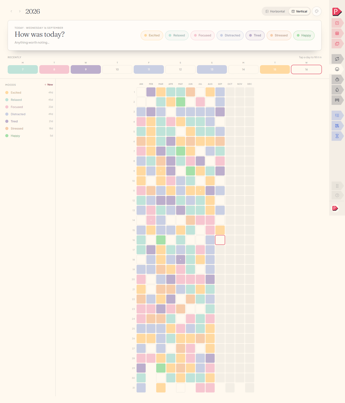 The year turned Vertical, at a desk