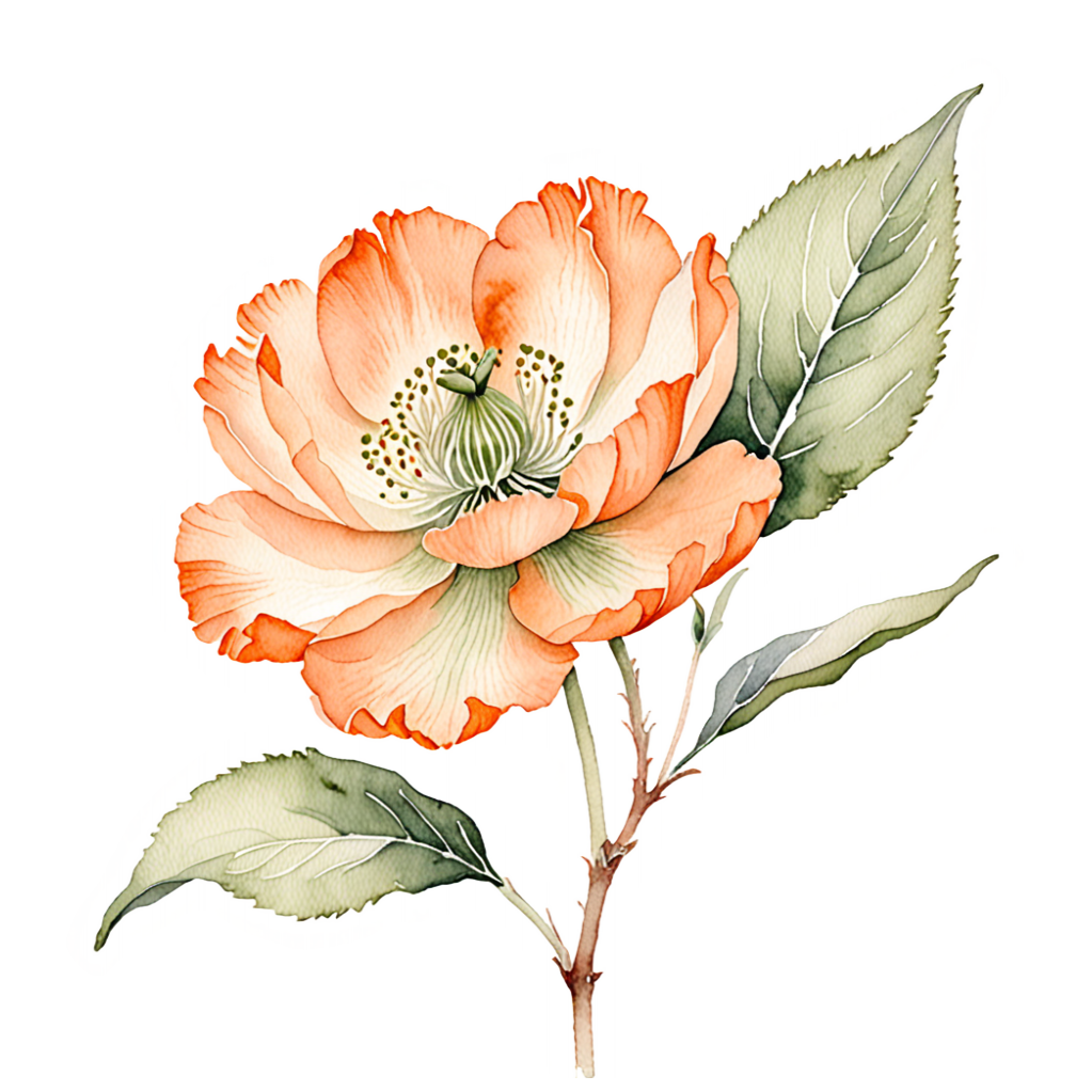 An orange flower sticker